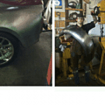 photo collage of auto body shop project