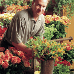 Flower stock image, man in flower shop