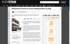 McNamara Florist is gearing up for an extensive relocation early next year. The current headquarters, which the florist has occupied for about 15 years, are located at a far end of the company’s delivery area. 