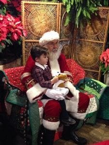 A chance to photograph their child in Santa's lap draws a lot of locals to Rothe Florists annual open house. 