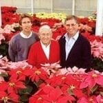 Three generations of Eckes at the former Ecke Ranch in Encinitas: Paul Ecke III, Paul Ecke Sr. and Paul Ecke Jr.