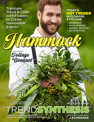 The uBloom Trend Synthesis is published annually by J Schwanke Productions, featuring Four NEW Trends in Flowers and Foliage for the coming year.