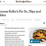 screenshot of a New York Times recently demoted Per Se, a famous restaurant in New York