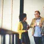 Man and womann engaging in coversation