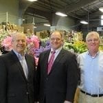 Rep. Michael Capuano (D-Massachusetts), center, paid a visit to Jacobson Floral Supply just two weeks after Nick Fronduto, left, visited the congressman’s office during CAD. Also shown, Bill Jacobson, president.