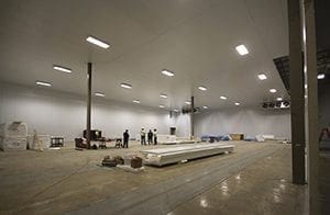 In progress: Delaware Valley Floral Gropu’s new 25,000 square-foot refrigerated warehouse at the Sewell location. 