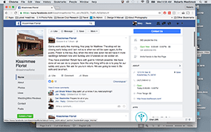 Kissimmee Florist “lucked out,” acknowledged owner Danny Sexton, who was prepping last week for the potential of major damage. “The storm’s eye wobbled about 12 miles east, and we were spared big time.” 