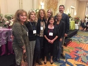 Brad and Lisa Golter (far right) brought five team members from their shop, Longmont Florist. From left: Linda Perkins, Sue Price, Dawna Masteller, Lexi Ramstine and Barb Vigil.