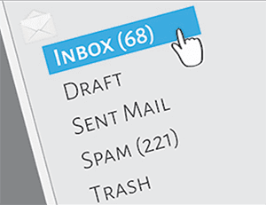 image of an inbox with 68 unread messages