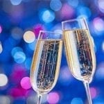stock image of two champagne glasses