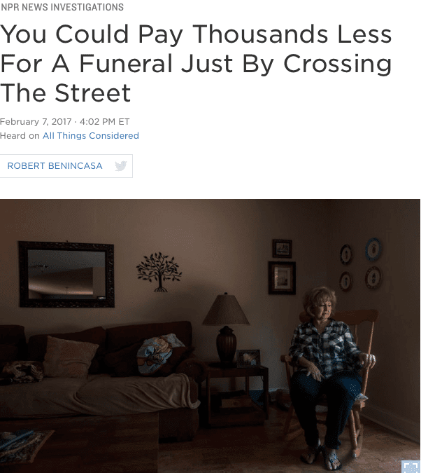 NPR Takes In-Depth Look at Funeral Homes