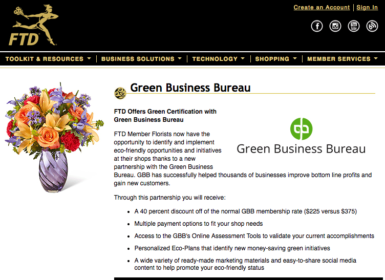 FTD Teams Up with Certifying Agency for Green Effort