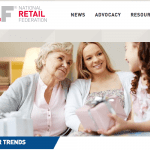 grand mother, mother and grand daughter with a gift rom the National Retail Federation