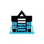 stock image of house flooding with water