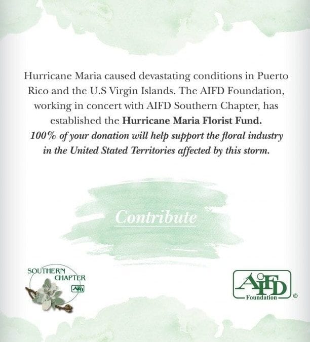 AIFD Foundation Launches Hurricane Maria Florist Fund