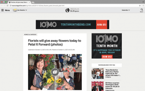 “Supporting your local flower growers provides the chance for businesses, like ours, to give back to our local community," said Tyler Meskers of Oregon Flowers in Aurora, Oregon, to The Oregonian, in a round-up story of local efforts that included a slide show of more than 40 images. "Our goal is to promote positivity, happiness and joy with flowers grown from our family farm."