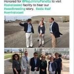 SAF Growers Council member Jamie Kitz tweeted photos during Rep. Panetta's tour of Sakata Seed America in Salinas, California.