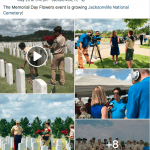 For the second year, volunteers, including a strong showing of about 40 Boy Scouts, also distributed flowers at Jacksonville National Cemetery in Florida.