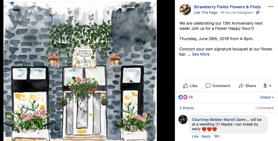 Richmond, Virginia florist Strawberry Fields Flowers & Finds is hosting a party next week for the shop’s 13th anniversary.