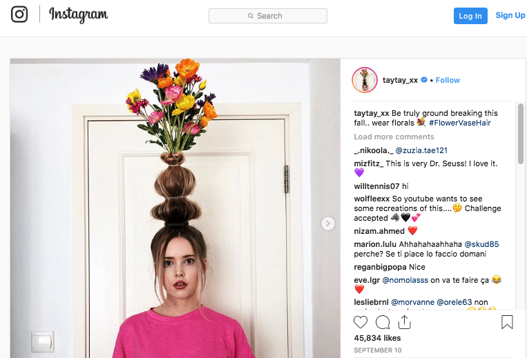 ‘Flower Vase Hair’ Goes Viral on Instagram