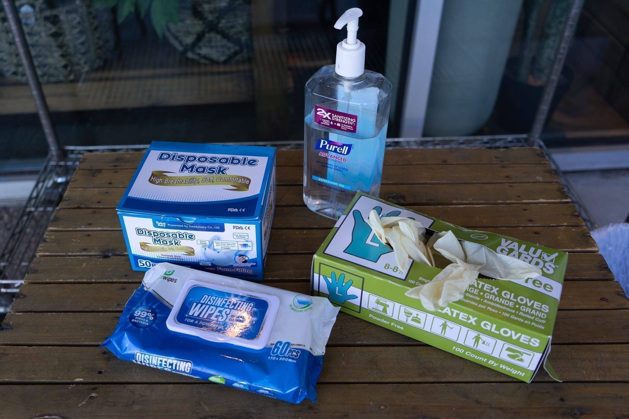 Hand sanitizer and cleaning supplies, all within easy reach, always, at Tipton & Hurst in Little Rock, Arkansas.