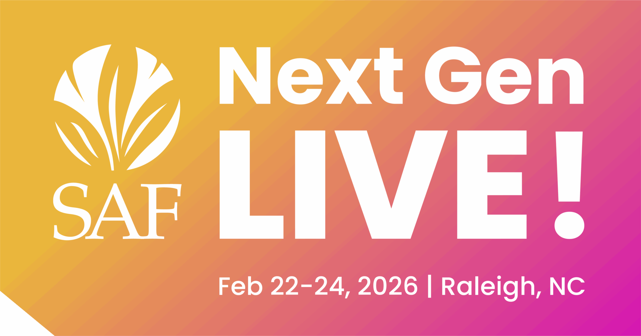 NextGenLive_horizontal_live-white SAF Miami 2024 Annual Convention Logo